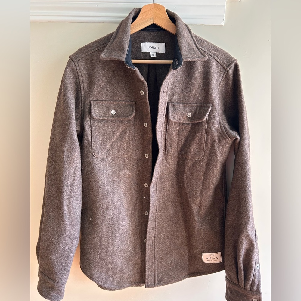 Anian Men's Brown Lightweight Shirt Jacket